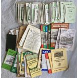 A box of London's and other transport EPHEMERA including 200+ Green Line TIMETABLE LEAFLETS 1968-
