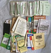 A box of London's and other transport EPHEMERA including 200+ Green Line TIMETABLE LEAFLETS 1968-