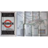 1922 London Underground MAP OF THE ELECTRIC RAILWAYS OF LONDON 'What to See & How to Travel' with