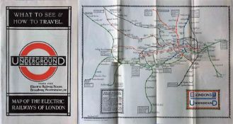 1922 London Underground MAP OF THE ELECTRIC RAILWAYS OF LONDON 'What to See & How to Travel' with