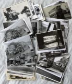 Quantity of b&w London TRAM PHOTOGRAPHS, nearly all postcard-size with many well-known photographers