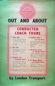 Original 1952 London Transport POSTER 'Out and About - Conducted Coach Tours'. Designer unknown,