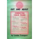 Original 1952 London Transport POSTER 'Out and About - Conducted Coach Tours'. Designer unknown,