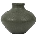 Grueby Faience Company, vase, Boston, MA, matte glazed ceramic, impressed mark, artist signed GL,