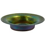 Louis Comfort Tiffany (1848-1933), bowl, #3031, New York, NY, blue Favrile glass, signed,