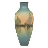 Charles (Carl) Schmidt (1875-1959) for Rookwood Pottery, Venetian Harbor Scene vase, #170,
