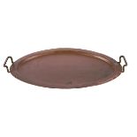 Falick Novick (1878-1958), handled serving tray, Chicago, IL, hand wrought copper, stamped marks,