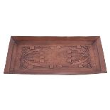 Carence Crafters, tray, Chicago, IL, acid-etched copper, stamped marks, stylized Arts & Crafts