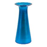 Durand, vase, #1713, Vineland, NJ, blue iridescent glass, signed, numbered, 3"dia x 7.5"h Dirty with