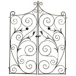 Arts & Crafts, gates, pair, wrought iron, overall: 46"w x 58"h; each: 23"w Original patina. Some