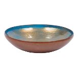 American Arts & Crafts, bowl, Massachusetts School, hand wrought copper, translucent opalescent