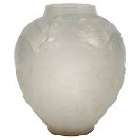Rene Lalique (1860-1945), Archer vase, France, molded and opalescent glass, molded signature, 8.5"