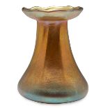 Louis Comfort Tiffany (1848-1933), vase, New York, NY, gold Favrile glass, signed, 4"h