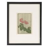 Edna Boies Hopkins, (American, 1872-1937), Petunia, color woodcut, image: 5.5"w x 7.5"h; frame: 12"w