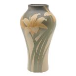Sara Sax (1870-1949) for Rookwood Pottery, Day Lilies vase, #909C, Cincinnati, OH, 1905, Vellum