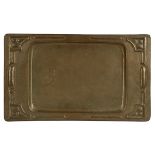 The Kalo Shop, repousse Arts & Crafts tray, Chicago, IL, brass, stamped mark, early and rare