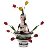 Patti Warashina, (American, b. 1940), Vaso dei Fiori (vase of flowers), ceramic and mixed media,