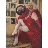 Sadie Lee, (20th century), Dixie Lee Evans (the Marilyn Monroe of Burlesque), 1997, oil on canvas,