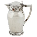 English Arts & Crafts, Grapevine hot water jug, circa 1900, silver-plate, ivory, 6"w x 3.5"d x 7.