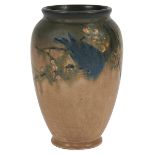 E.T. Hurley (1869-1950) for Rookwood Pottery, Bluebirds on Blossoming Cherry Branches vase, #355,