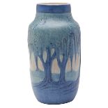 Anna Frances Simpson (1880-1930) for Newcomb College, Landscape vase, #RB51, New Orleans, LA,