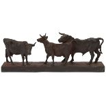 Joe Fafard, (Canadian, b.1942) Cattle, 1996, bronze, signed and dated, 4.5"h x 12"w x 2.5"d light