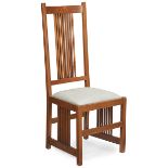 Gustav Stickley, high back spindle side chair, #384, Eastwood, NY, circa 1904, oak, signed with