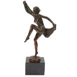 Mabel Viola Harris Conkling, (American, 1871-1966) Dancer, bronze, signed, 12.5"h scattered green
