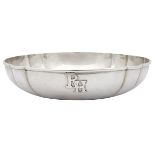 Falick Novick (1878-1958) bowl, Chicago, IL, sterling silver, stamped marks, applied RH monogram,