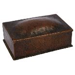 Arts & Crafts, in the style of The Roycrofters, tobacco or cigarette box, hammered copper, cedar