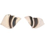Art Smith (1917-1982) earrings, USA, 1950s, sterling silver, stamped "Art Smith", 1.5"w x 1"h No