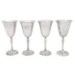 The Kalo Shop, wine goblets, #RG, set of four, Chicago, IL, sterling silver, stamped marks,