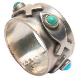 Art Smith (1917-1982) ring, USA, 1950s, sterling silver, turquoise, stamped "Art Smith", approximate