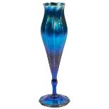 Louis Comfort Tiffany (1848-1933) floriform vase, #6673D, New York, NY, blue Favrile glass,