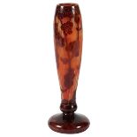 La Verre Francais, Berry Laden Branches vase, France, cameo cut glass, etched signature, 3.25"dia