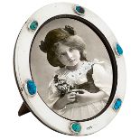 William Hair Haseler for Liberty & Co., picture frame, Birmingham, England, circa 1905, silver,