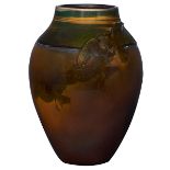 Kataro Shirayamadani (1865-1948) for Rookwood Pottery, Rooks and Crescent Moon vase, #604C,