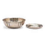 Joel F. Hewes (1869-1952) bowl and pin tray, Titusville, PA, sterling silver, stamped marks, larger: