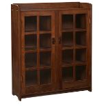 Gustav Stickley, bookcase, #717, Eastwood, NY, oak, copper, branded signature, 48"w x 13"d x 56"h