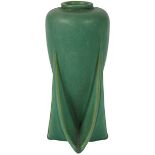Teco, Fernand Moreau (1853-1920) vase #127, Chicago, IL, matte glazed ceramic, ghost signature, 4"