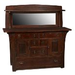 Limbert, sideboard, #1443.5, Grand Rapids, MI, oak, copper, unsigned, with Revell & Company retailer