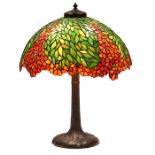 The Handel Lamp Company/ Unique Art Glass & Metal Company, lamp base with shade, Meriden, CT/