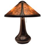 Dirk van Erp (1860-1933), lamp, San Francisco, CA, hammered copper, mica, signed Dirk Van Erp on