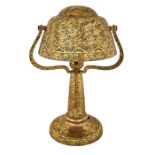 Heintz, boudoir lamp, Buffalo, NY, gilt bronze, unmarked, 9"w x 7.25"d x 12.75"h Very good