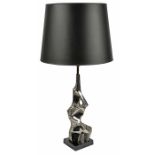 Maurizio Tempestini (1908-1960) for Laurel, Brutalist table lamp, USA, 1960s, silver tone metal,
