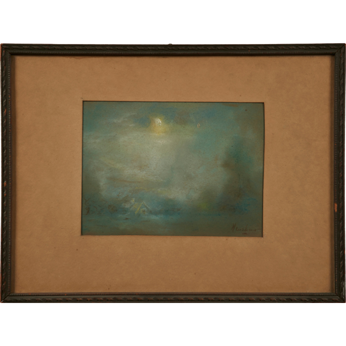 Glenn Cooper Henshaw, (American, 1880-1946), Catskills Moonlight, pastel on paper, signed lower - Image 2 of 2