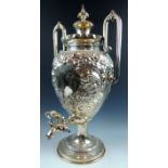 Antique Silver Plate Coffee Urn English silverplate coffee urn "Old Plate", two handled with