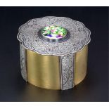 Bronze & Silver Lidded Box Fabricated bronze and etched sterling silver lidded box from the