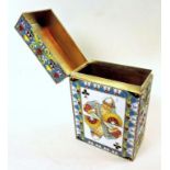 Russian Enamel Pictorial Card Box Russian silver gilt and shaded enamel pictorial card box, both
