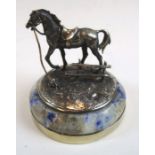 Early Russian Silver Horse Paperweight Early Russian silver (84)(HA) and sodalite, high quality